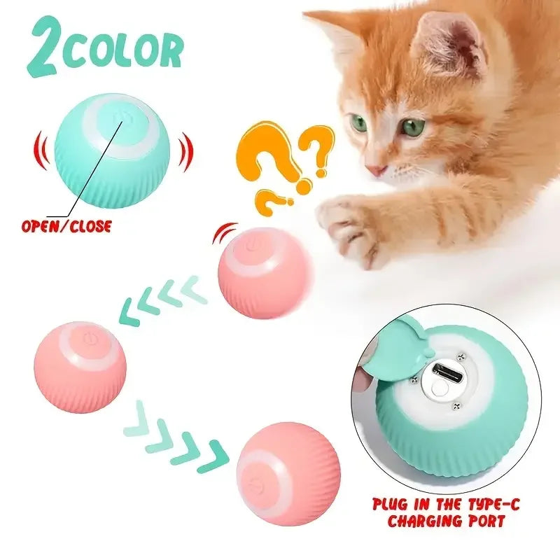 Palla Interattiva Elettrica per Gatti, Giocattolo Intelligente Rotante Automatico, Accessorio per Animali Domestici