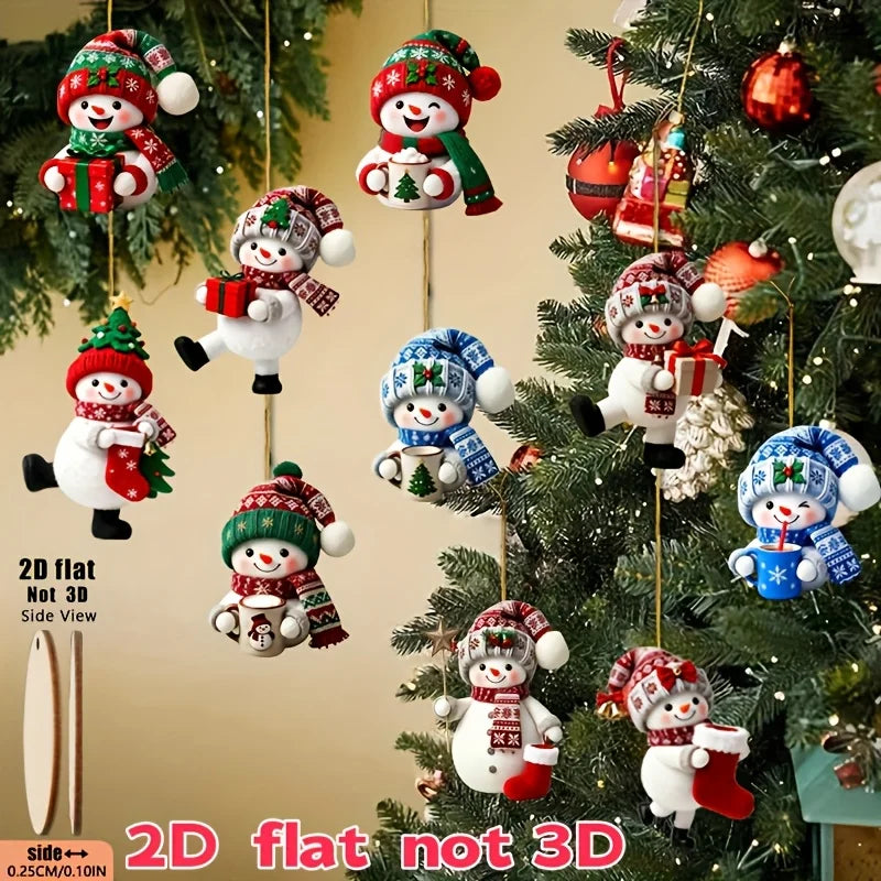 15 Pezzi in un Assortimento Casuale di Stili, Pupazzi di Neve Natalizi in Varie Pose con Regali di Natale, Ornamenti Natalizi Fatti a Mano da Appendere, Decorazioni Natalizie Essenziali, Ottimi Articoli da Regalo