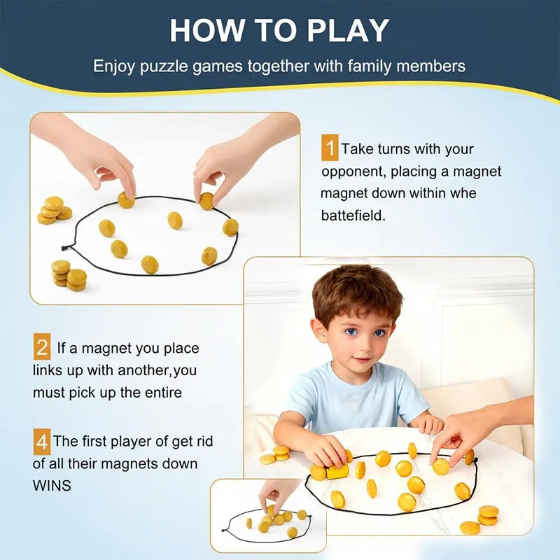 Giochi di società Gioco di pietre magnetiche Gioco di strategia da tavolo con magnete interattivo per famiglie Bambini Adulti Lato più lungo di alta qualità 3,4 cm