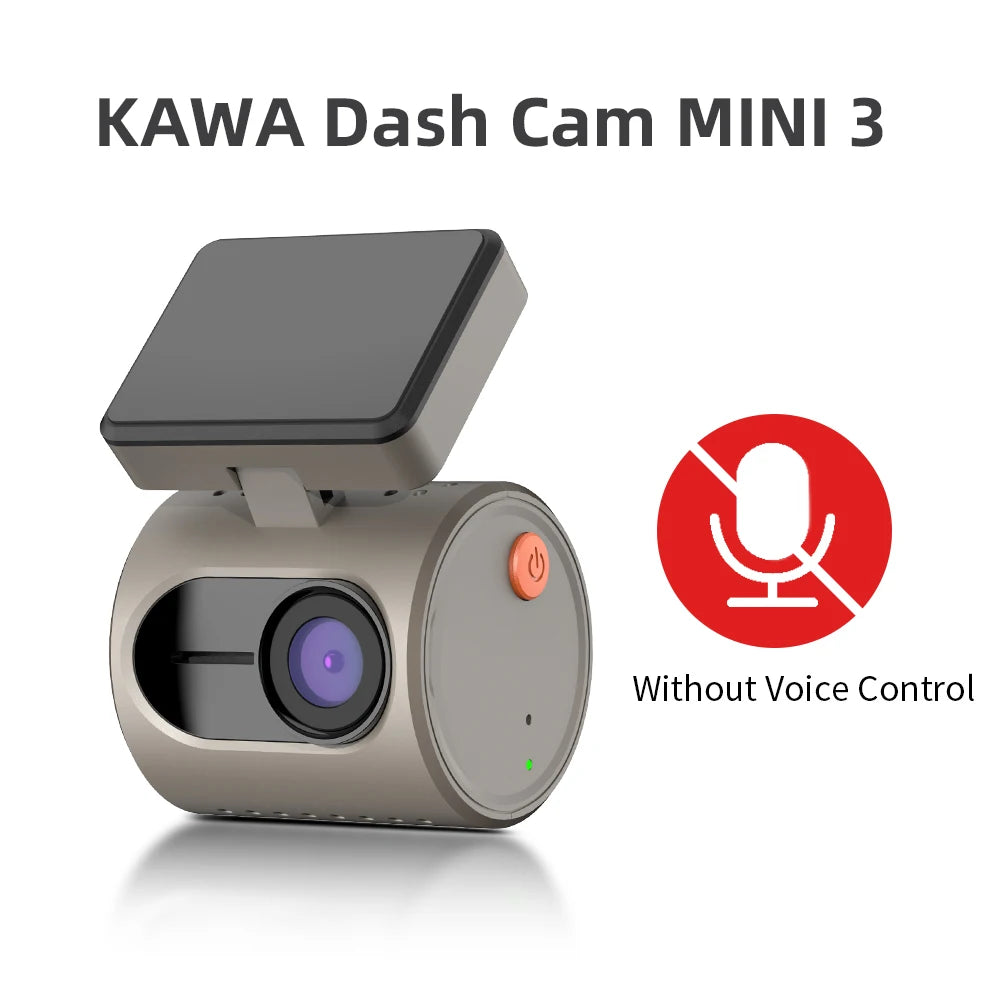 Telecamera da cruscotto 2K per auto DVR KAWA Dash Cam MINI 3 Videoregistratore Controllo vocale di emergenza Visione notturna WiFi APP Monitor Dashcam