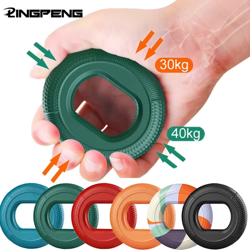 Rinforzo per impugnatura in silicone 20-80LB Anello di presa Allenatore per dita Espansore carpale Barella per dita muscolari Alleviare il dolore al polso