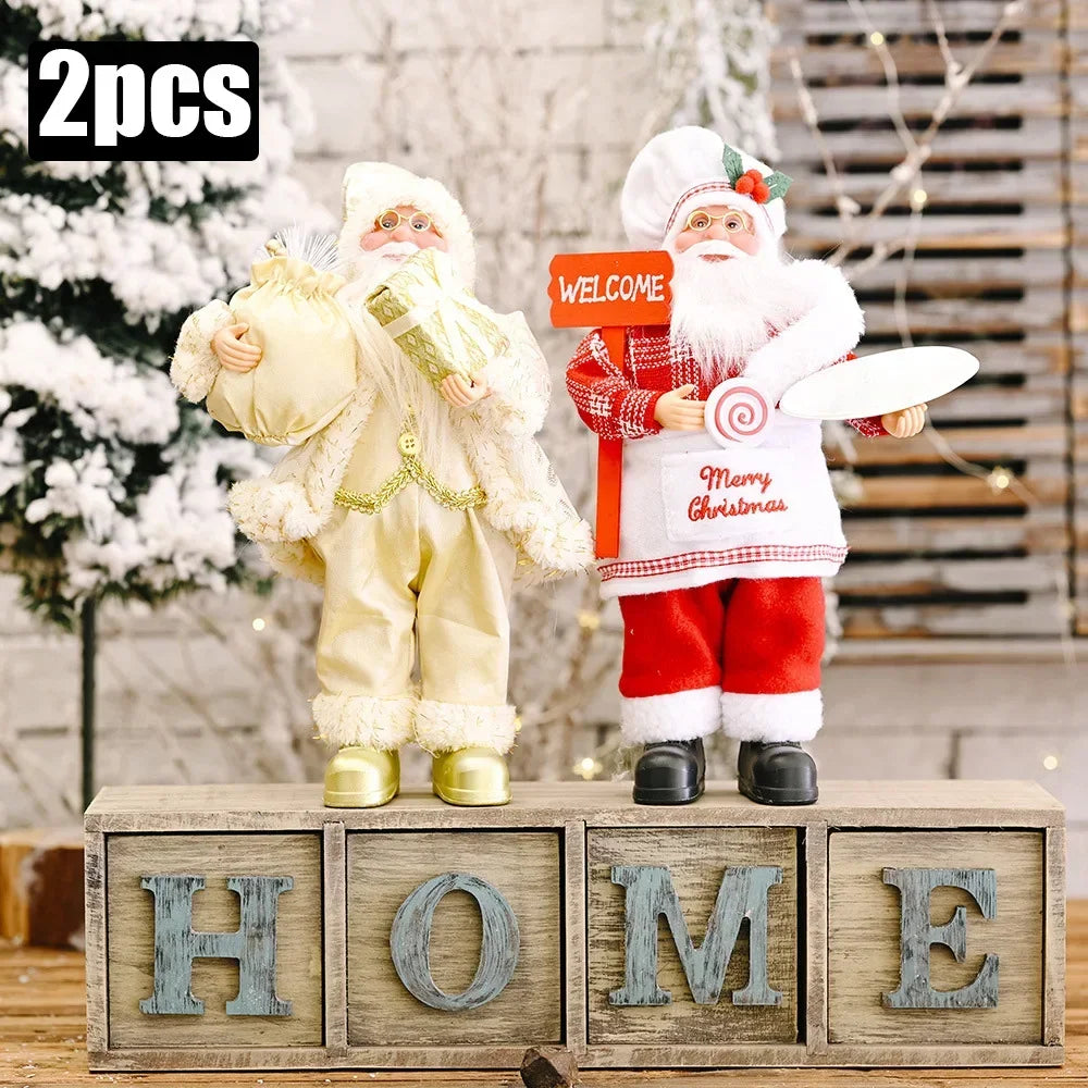 1-4 Pezzi Decorazione Natalizia 2026 per Casa, Bambola di Peluche Babbo Natale 30cm, Decorazioni per Feste Navidad, Ornamenti Natalizi, Regalo di Capodanno