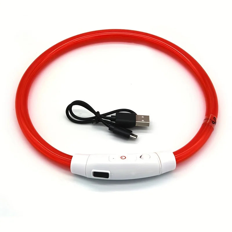 Collare LED Ricaricabile USB per Cani e Gatti — 3 Modalità"