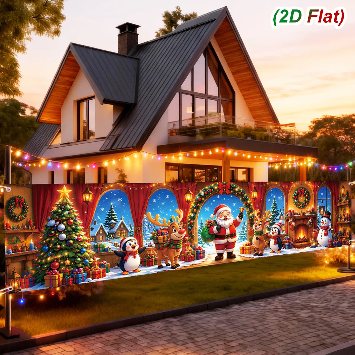 Striscione Natalizio Decorazione Buon Natale per Casa 2026, Accessori per Foto Babbo Natale e Pupazzo di Neve, Forniture per Feste di Natale e Capodanno 2027
