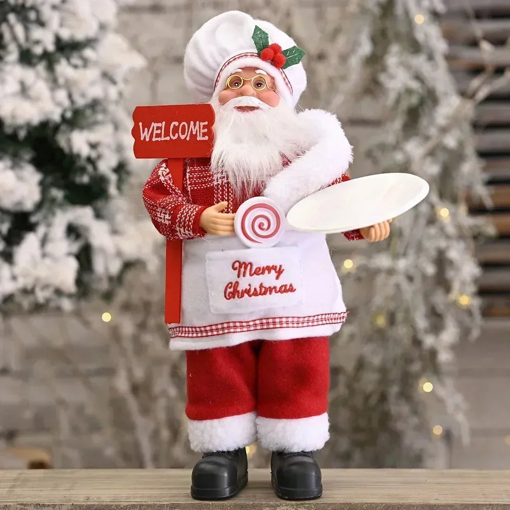 1-4 Pezzi Decorazione Natalizia 2026 per Casa, Bambola di Peluche Babbo Natale 30cm, Decorazioni per Feste Navidad, Ornamenti Natalizi, Regalo di Capodanno