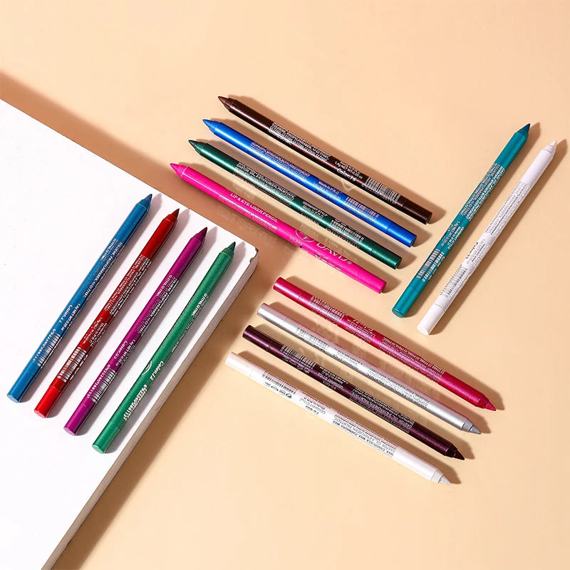 Matita Eyeliner Impermeabile Anti-sbavatura Nera Marrone Rossa Perlescente Opaca Liscia Facile da Applicare Penna Eyeliner Ombretto Trucco a Lunga Durata