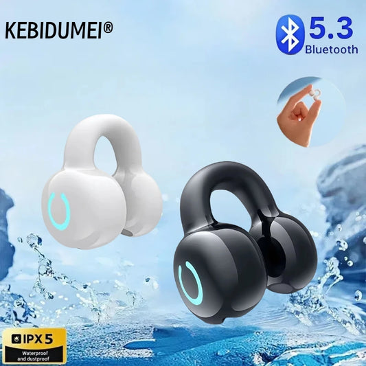Auricolare Bluetooth senza fili Conduzione ossea a orecchio singolo Clip per orecchio Musica con cancellazione del rumore Chiamata HD Auricolare da gioco sportivo