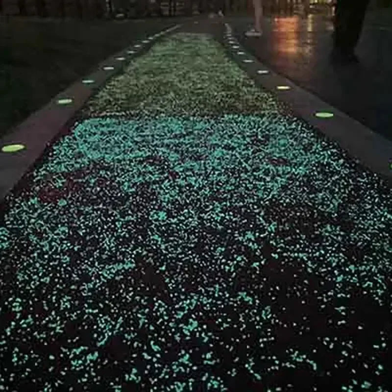 1000 pezzi 3-5mm sabbia luminosa che si illumina al buio ciottoli pietra giardino domestico cortile percorso esterno decorazioni per prato acquario acquario arredamento