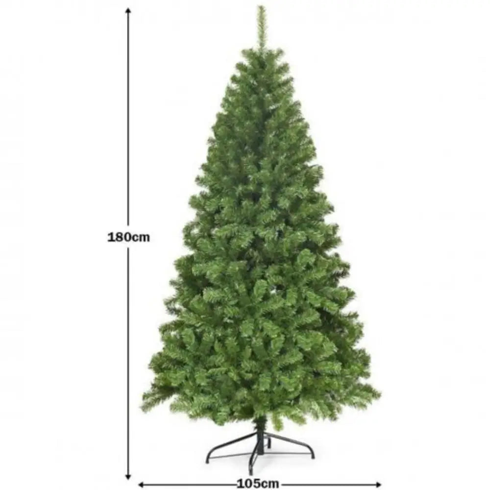 Albero di Natale artificiale in PVC senza luci, 6 piedi, con giunti a cerniera