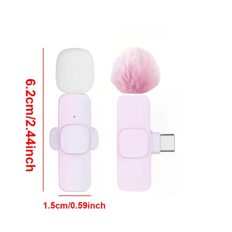 Microfono Lavalier Wireless Mini con Riduzione del Rumore per iPhone USB-C Android, per Registrazione Video e Vlog