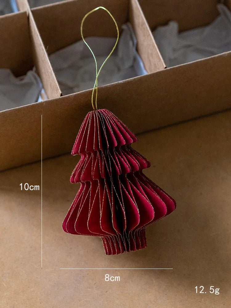 Decorazione natalizia Origami Albero di Natale Ciondolo a forma di palla a nido d'ape Ciondolo creativo con angelo fiocco di neve da appendere