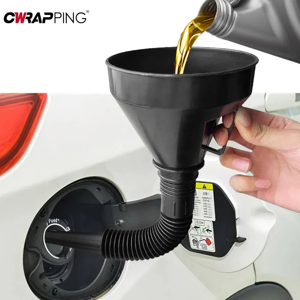 Imbuto per rifornimento del motore con filtro per auto, moto, camion, olio, benzina, filtro di riempimento, tubo di prolunga, strumento per imbuti