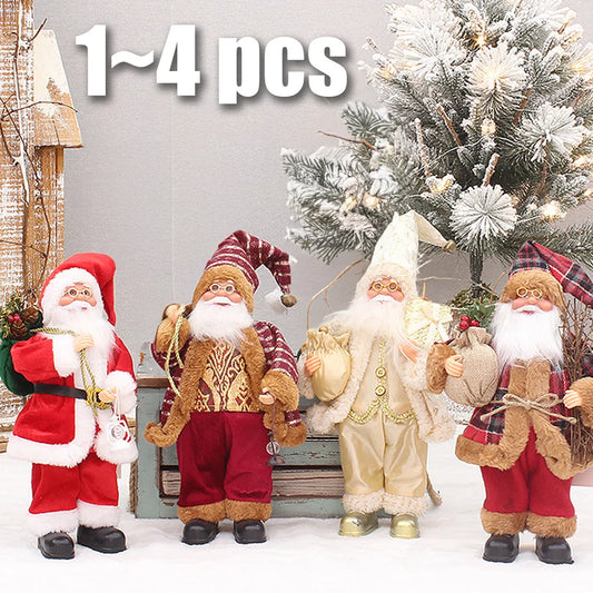 1-4 Pezzi Decorazione Natalizia 2026 per Casa, Bambola di Peluche Babbo Natale 30cm, Decorazioni per Feste Navidad, Ornamenti Natalizi, Regalo di Capodanno