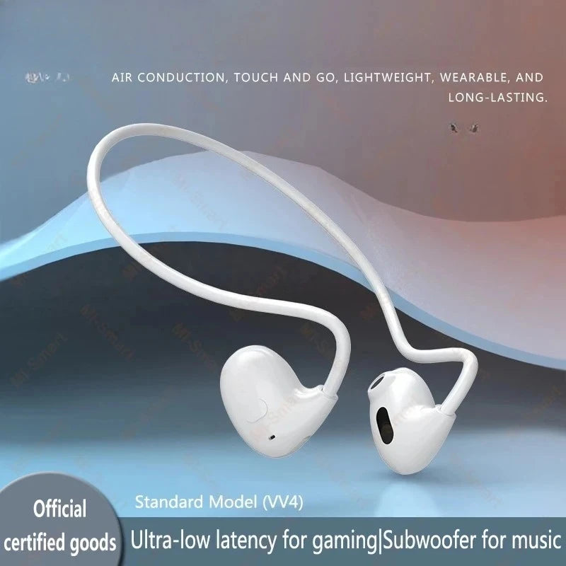 "Cuffie Sportive Wireless Lenovo con Gancio — Conduzione Ossea e Microfono"