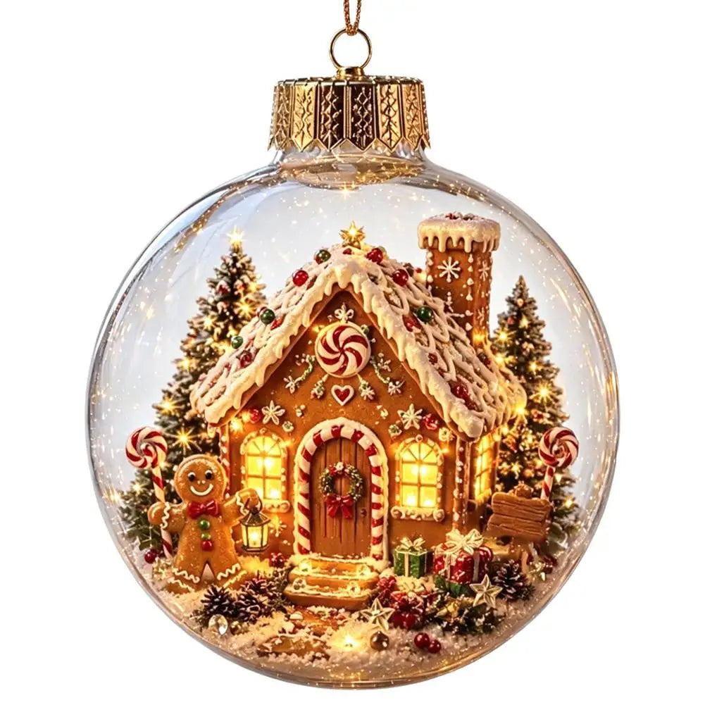 Decorazioni Natalizie con Luci, Creativo Schiaccianoci, Renna, Pupazzo di Neve, Albero di Natale Luminoso, Pendente Decorativo, Sfera di Cristallo