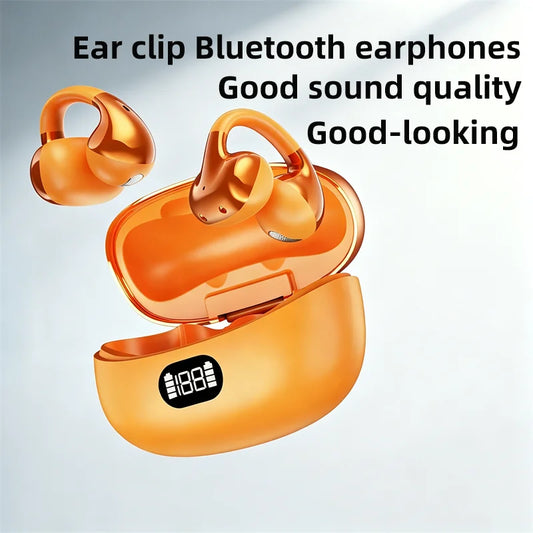 "Auricolari Bluetooth Open-Style con Display di Carica — Clip Lunga Batteria"