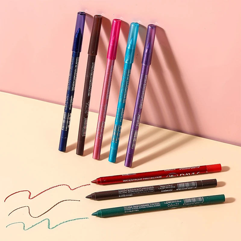 Matita Eyeliner Impermeabile Anti-sbavatura Nera Marrone Rossa Perlescente Opaca Liscia Facile da Applicare Penna Eyeliner Ombretto Trucco a Lunga Durata