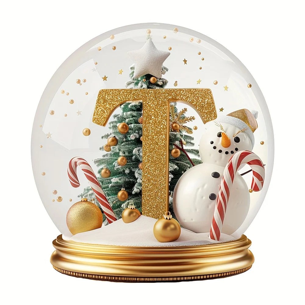 Decorazioni per l'albero di Natale Lettera mista Ornamento da tavolo Decorazione per ritratti di famiglia Decorazione per desktop per vacanze in fattoria Acrilico