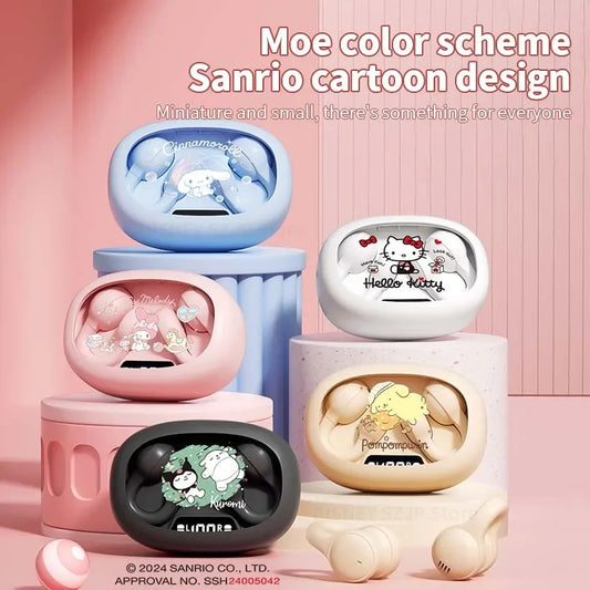 Sanrio EarClip Bluetooth 5.4 TWS Auricolari X53 Stereo HD Chiamata Auricolare con cancellazione del rumore Cuffie wireless Cuffie sportive