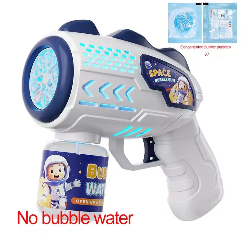 Macchina per bolle a razzo con pistola a bolle completamente automatica, soffiatore automatico con giocattolo liquido a bolle per regali di bolle all'aperto da spiaggia per bambini