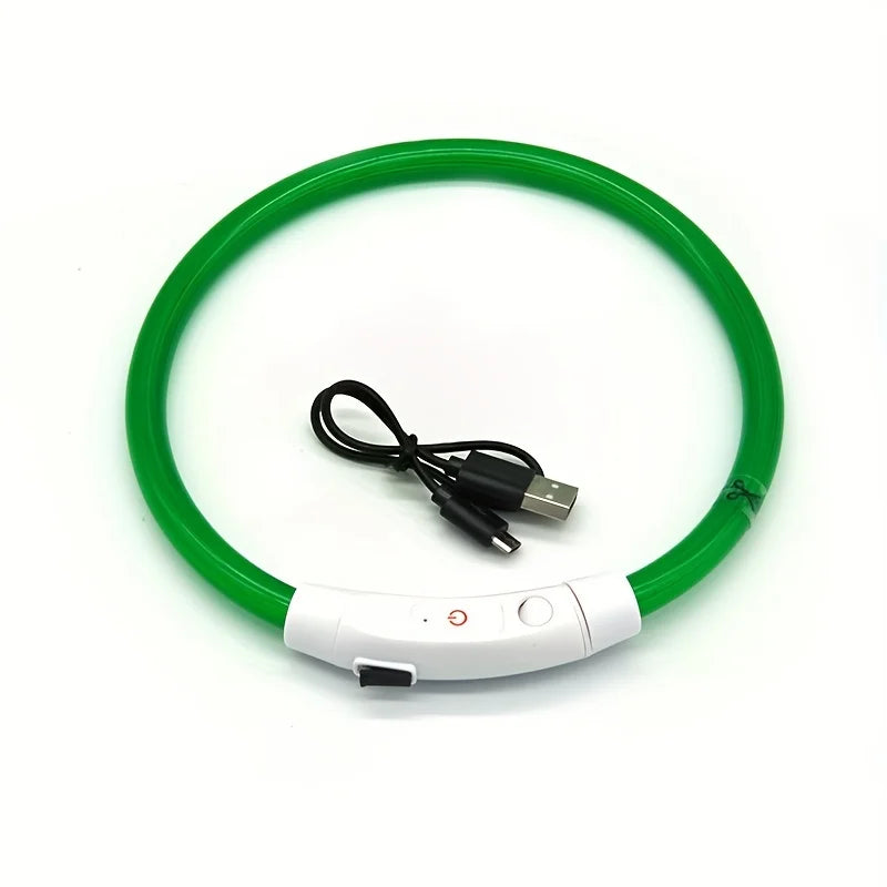 Collare LED Ricaricabile USB per Cani e Gatti — 3 Modalità"