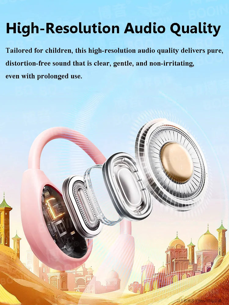 "Auricolari Bluetooth 5.4 Open-Ear per Bambini — Touch Control, Stereo Leggeri"