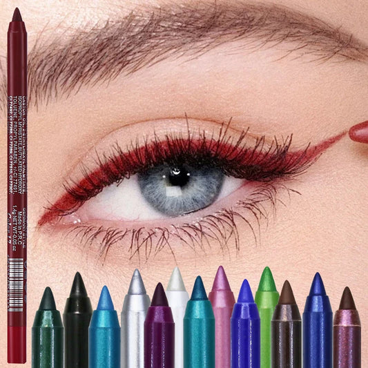 Matita Eyeliner Impermeabile Anti-sbavatura Nera Marrone Rossa Perlescente Opaca Liscia Facile da Applicare Penna Eyeliner Ombretto Trucco a Lunga Durata