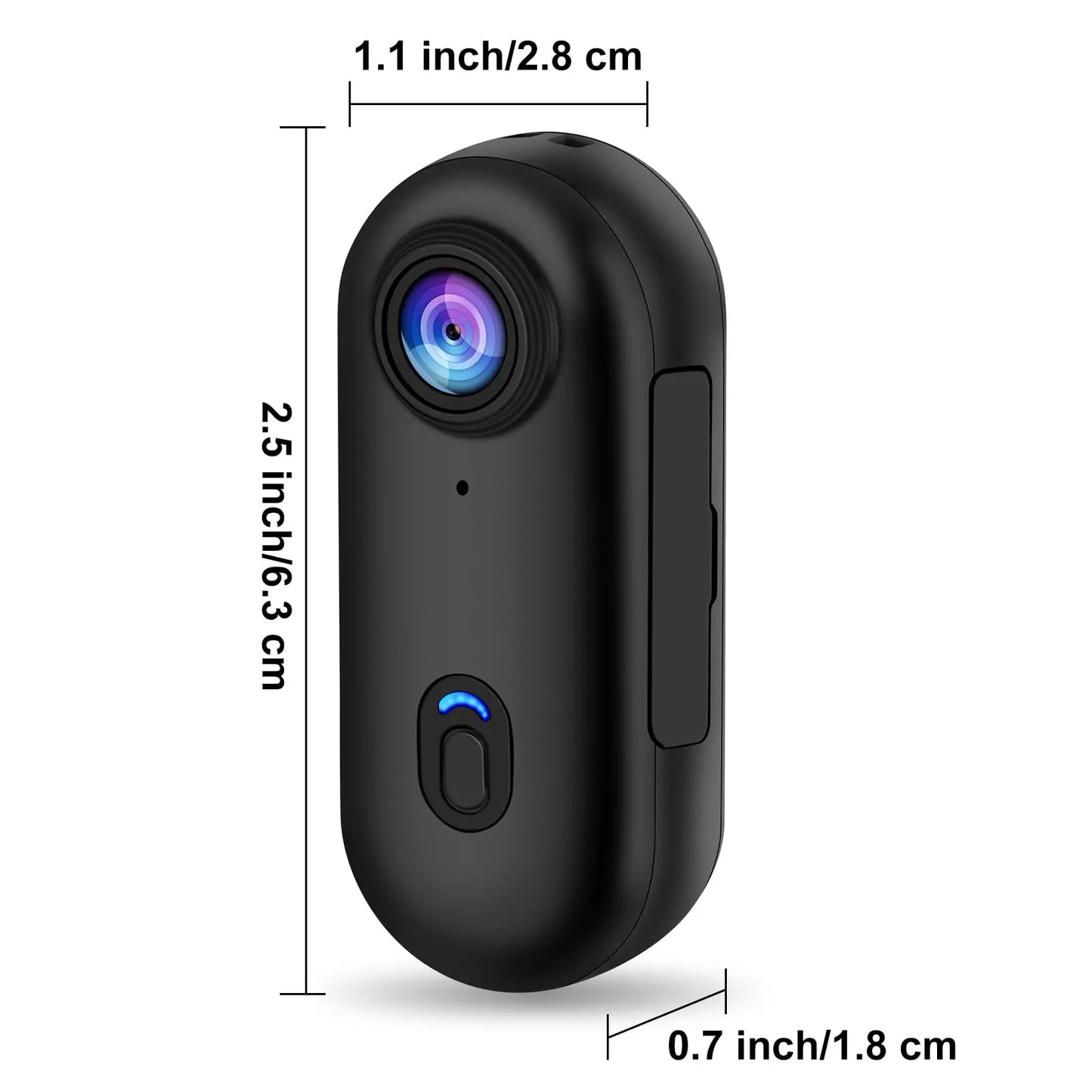 Videocamera d'Azione 4K Mini HD WiFi 2.4G Impermeabile con Clip Magnetica, Telecamera POV Indossabile per Moto e Corpo