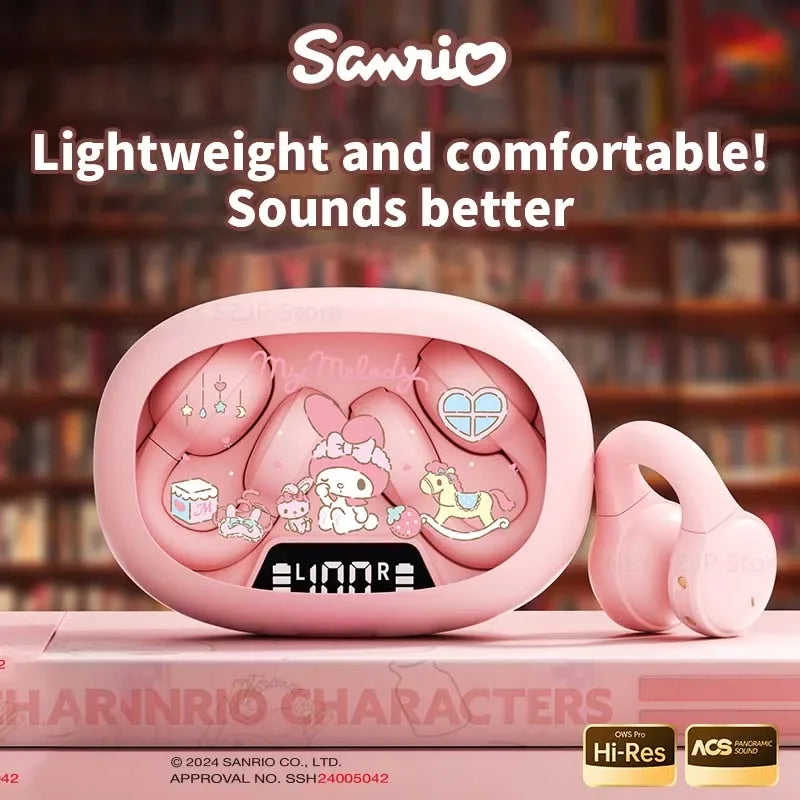 Sanrio EarClip Bluetooth 5.4 TWS Auricolari X53 Stereo HD Chiamata Auricolare con cancellazione del rumore Cuffie wireless Cuffie sportive