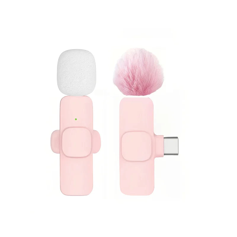 Microfono Lavalier Wireless Mini con Riduzione del Rumore per iPhone USB-C Android, per Registrazione Video e Vlog