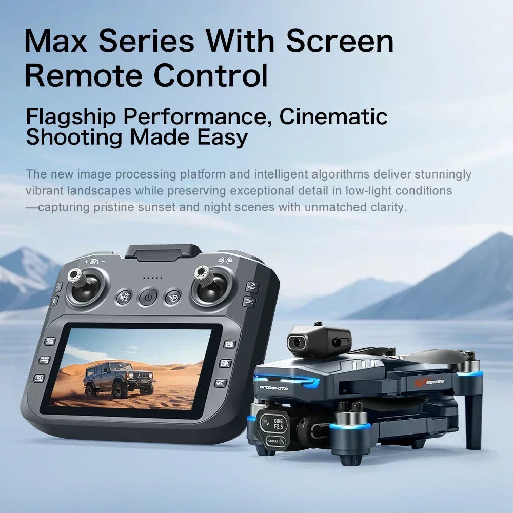 Drone 4K HD GT8 Fotocamera Evitamento Ostacoli Fotografia Aerea Drone Brushless con Schermo Pieghevole RC Drone Quadcopter RTF
