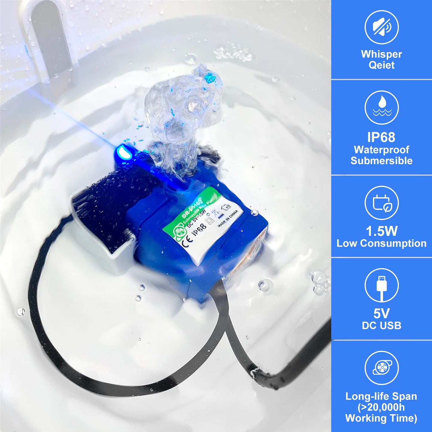 Pompa USB Sostitutiva per Fontana Animali — Acciaio Inox"