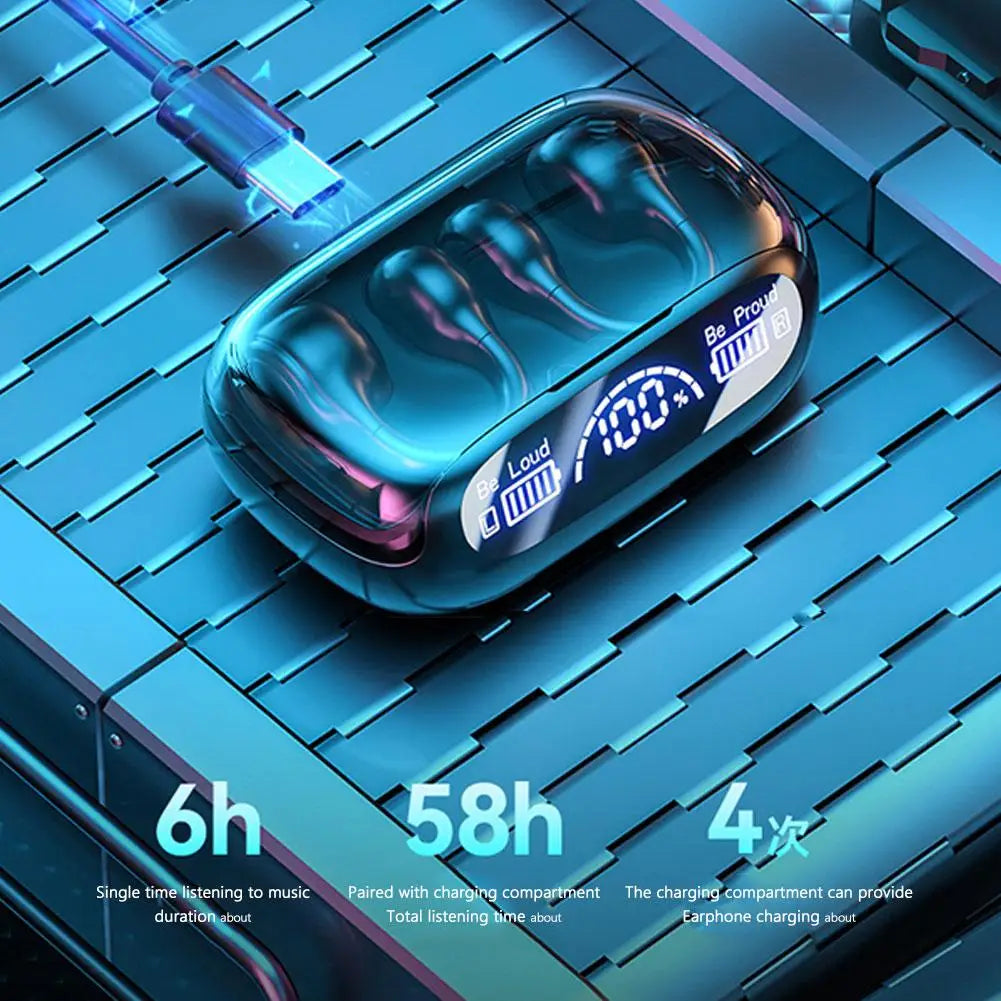 "Cuffie Bluetooth 5.3 a Conduzione Ossea Clip-On — Impermeabili per Sport"
