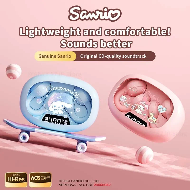Sanrio EarClip Bluetooth 5.4 TWS Auricolari X53 Stereo HD Chiamata Auricolare con cancellazione del rumore Cuffie wireless Cuffie sportive