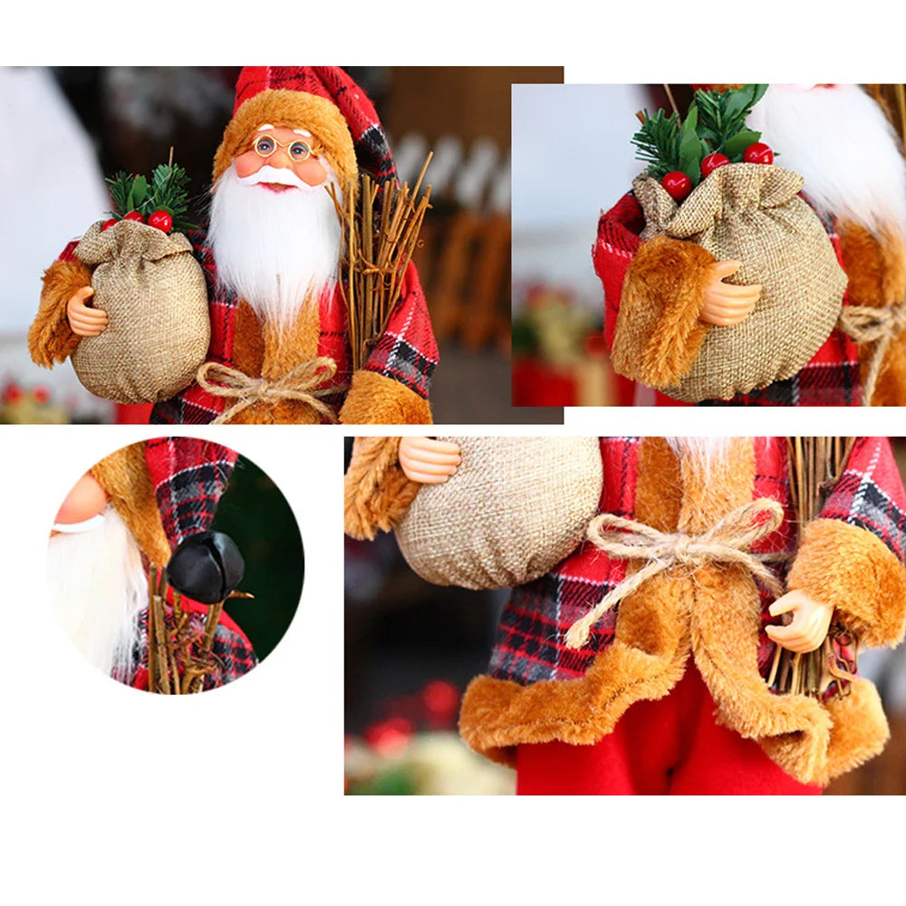 1-4 Pezzi Decorazione Natalizia 2026 per Casa, Bambola di Peluche Babbo Natale 30cm, Decorazioni per Feste Navidad, Ornamenti Natalizi, Regalo di Capodanno