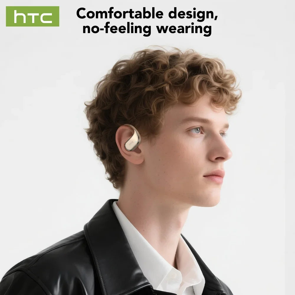 【Auricolari Traduttori AI】 HTC NE39 Cuffie Bluetooth OWS Sportive Wireless con Riduzione del Rumore e Microfono Lunga Durata