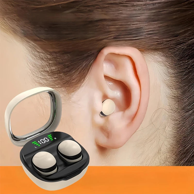 Auricolari Bluetooth wireless MINI13-5.3, piccoli auricolari invisibili per dormire, lavorare, fare sport, cuffie HD HIFI con qualità audio bassi di alta qualità.
