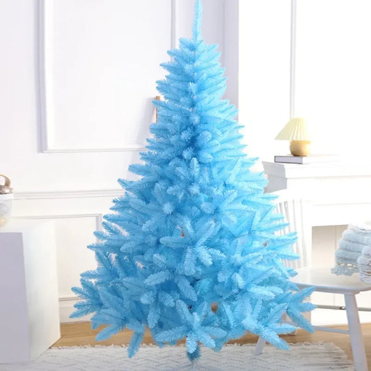 Albero di Natale Artificiale da Terra Rosa e Blu, Morbido e Premium, con Effetto Neve, 3 Misure, per Decorazioni Natalizie Domestiche e Feste