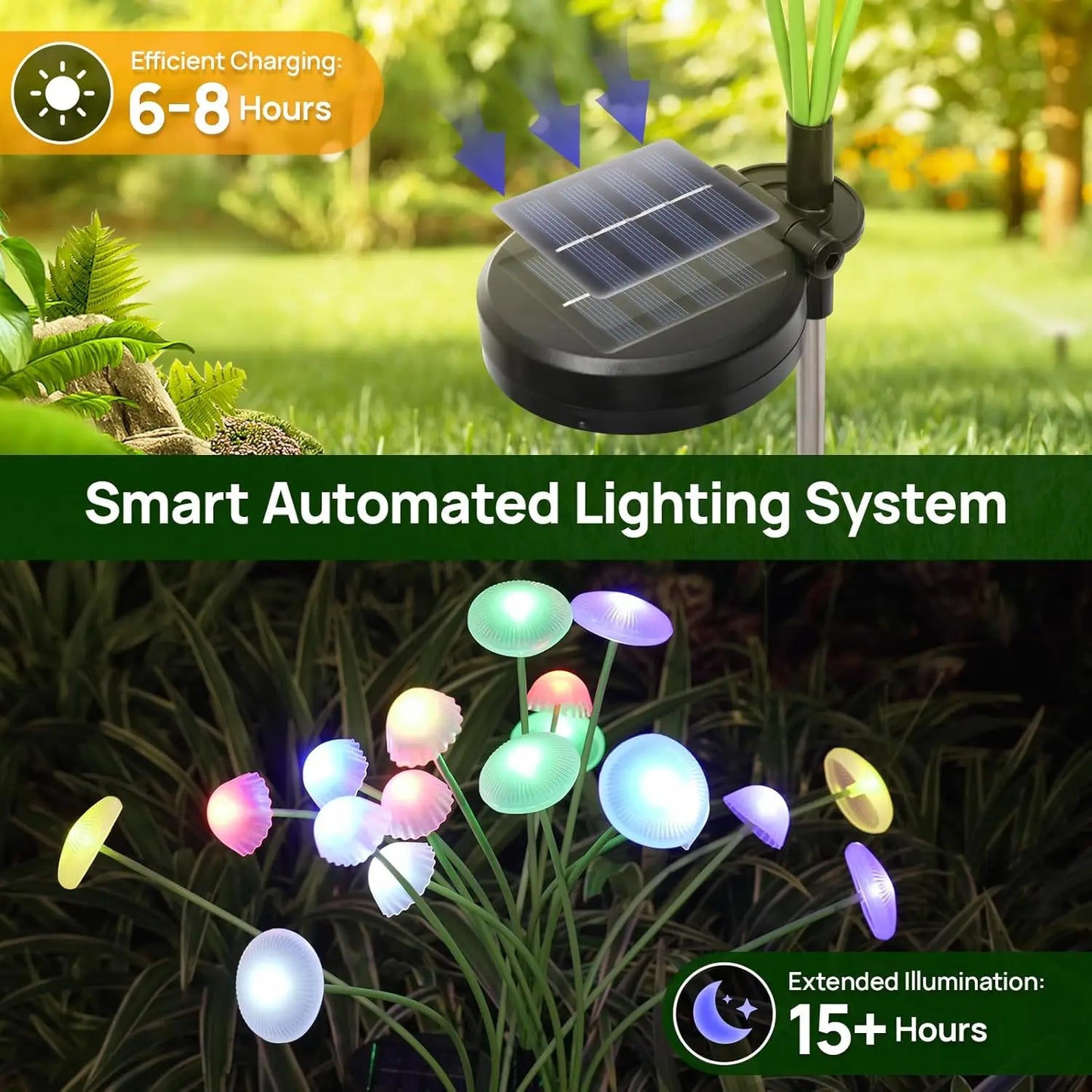 Luci solari da giardino Luci solari a fungo a LED a doppia modalità Decorazioni impermeabili Cortile Patio Via Meduse per l'atmosfera del giardino
