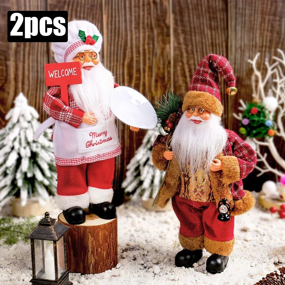 1-4 Pezzi Decorazione Natalizia 2026 per Casa, Bambola di Peluche Babbo Natale 30cm, Decorazioni per Feste Navidad, Ornamenti Natalizi, Regalo di Capodanno