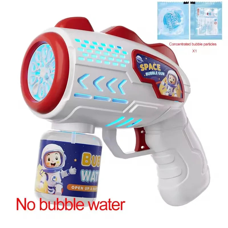 Macchina per bolle a razzo con pistola a bolle completamente automatica, soffiatore automatico con giocattolo liquido a bolle per regali di bolle all'aperto da spiaggia per bambini