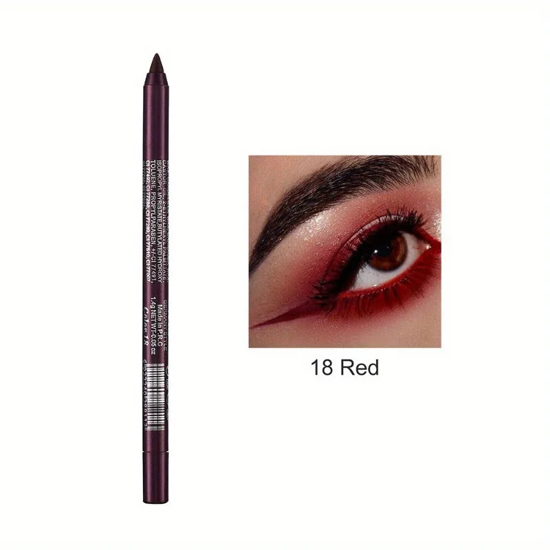 Matita Eyeliner Impermeabile Anti-sbavatura Nera Marrone Rossa Perlescente Opaca Liscia Facile da Applicare Penna Eyeliner Ombretto Trucco a Lunga Durata