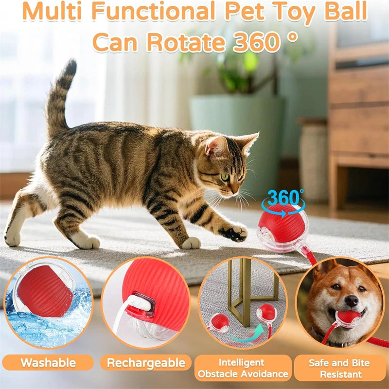 Palla Interattiva Elettrica per Gatti, Giocattolo Intelligente Rotante Automatico, Accessorio per Animali Domestici