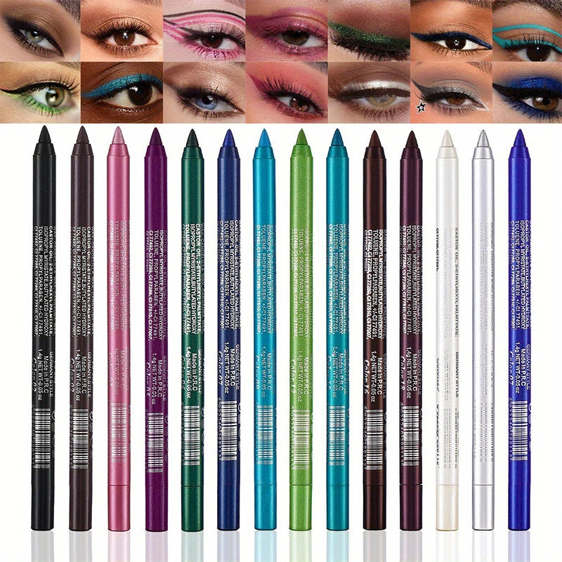 Matita Eyeliner Impermeabile Anti-sbavatura Nera Marrone Rossa Perlescente Opaca Liscia Facile da Applicare Penna Eyeliner Ombretto Trucco a Lunga Durata