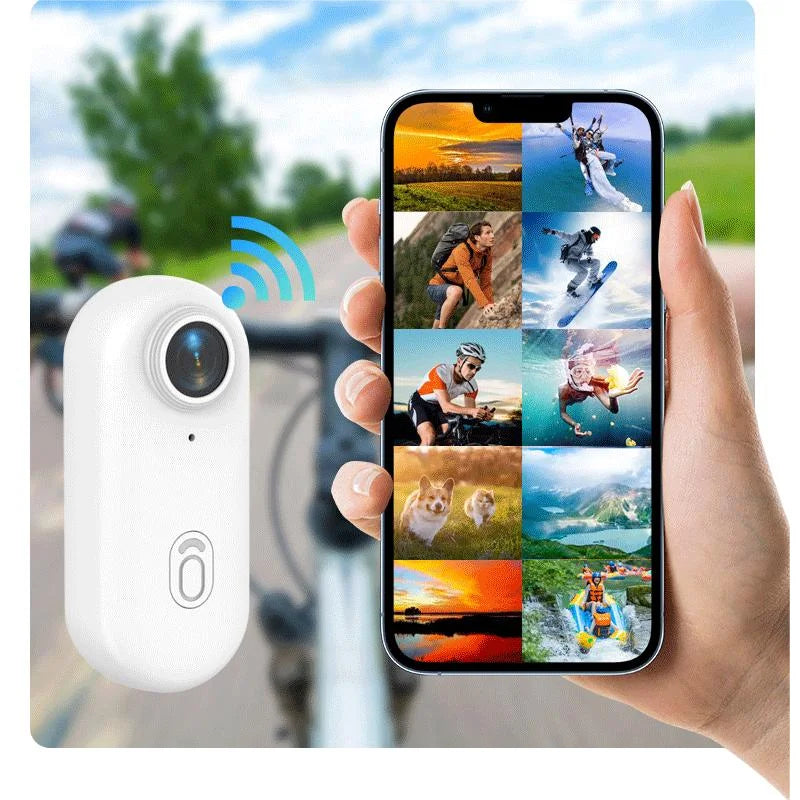 Videocamera d'Azione 4K Mini HD WiFi 2.4G Impermeabile con Clip Magnetica, Telecamera POV Indossabile per Moto e Corpo