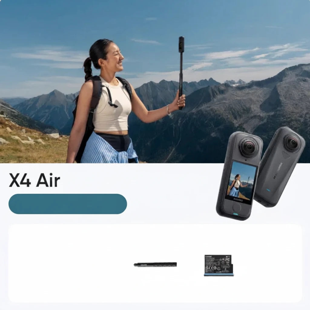 Insta360 X5 X4 Fotocamera 8K Impermeabile, Videocamera d'Azione 360° con Sensori da 1/1.28" 48MP, Video HDR 360° 8K, Foto 360° 72MP per Sport e Viaggi