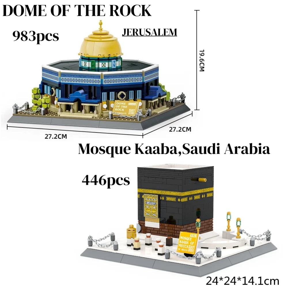 Giocattoli di Costruzione Creativi, Modellino della CUPOLA DELLA RUGA, Famoso Modello Islamico, Set di Mattoncini DIY da Collezione per Bambini