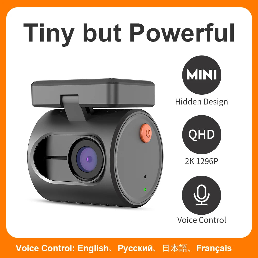 Telecamera da cruscotto 2K per auto DVR KAWA Dash Cam MINI 3 Videoregistratore Controllo vocale di emergenza Visione notturna WiFi APP Monitor Dashcam