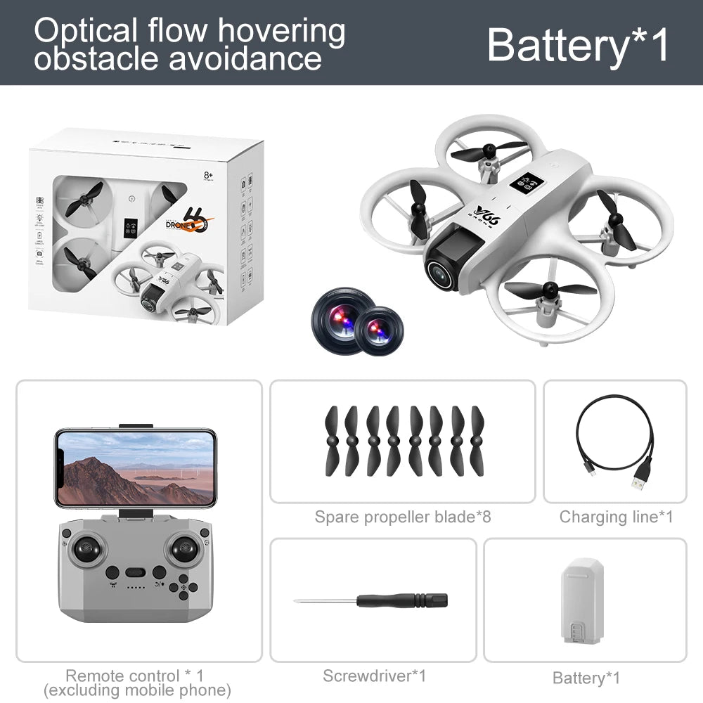Nuovo V66 Mini Drone WIFI FPV Hover 4K Professionale HD Camera Tasca Luci Coloful Dron Rc Aereo Pieghevole RC Quadcopter Ragazzo Giocattoli