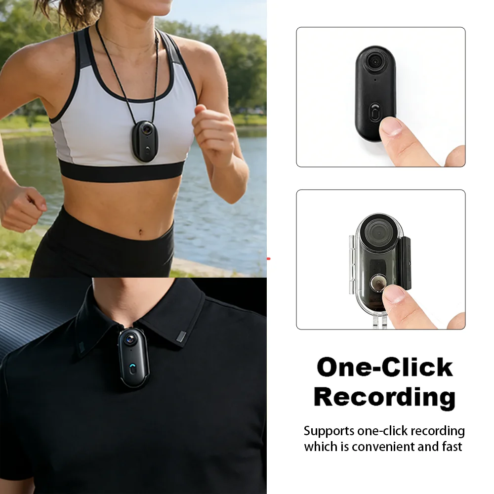 Videocamera d'Azione 4K Mini HD WiFi 2.4G Impermeabile con Clip Magnetica, Telecamera POV Indossabile per Moto e Corpo